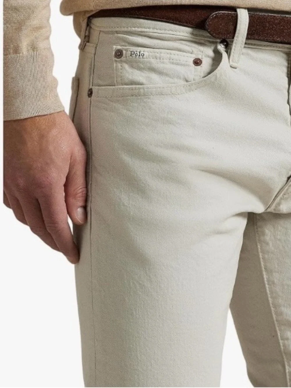Polo by Ralph Lauren Slim Straight Jeans in Light Beige Size 33X30